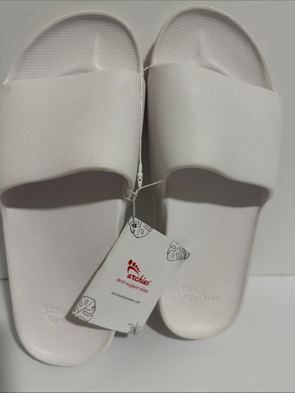 Archies White Arch Support Slide Sandals Women’s Size 10